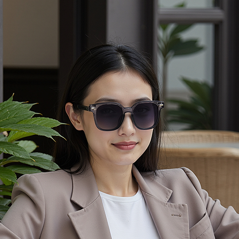 Lenskart Air Gray Transparent Full Rim Square right side
