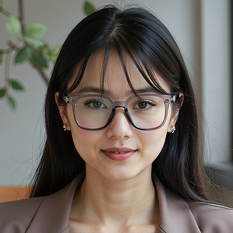 Lenskart Air Gray Transparent Full Rim Square right side