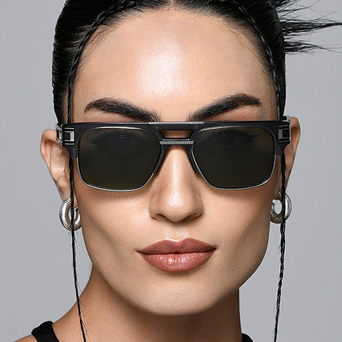 Lenskart Studio Online Blue Transparent Full Rim Rectangle left side