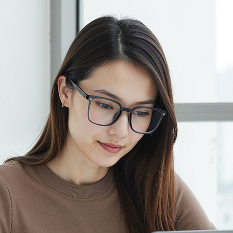 Lenskart Air Transparent Grey Full Rim Square right side