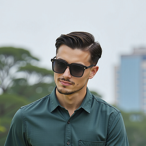 Lenskart Air Transparent Grey Full Rim Square left side