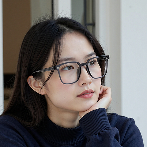 Lenskart Air Transparent Grey Full Rim Square right side