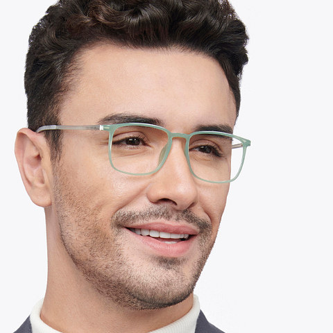 Lenskart Air Online Green Transparent Full Rim Rectangle left side Lenskart Air Online Green Transparent Full Rim Rectangle left side