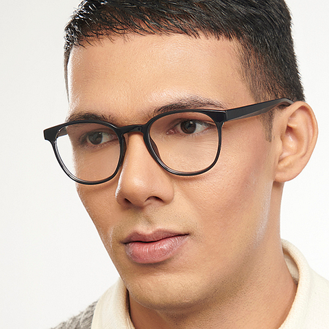 Lenskart Air Online Black Full Rim Round left side