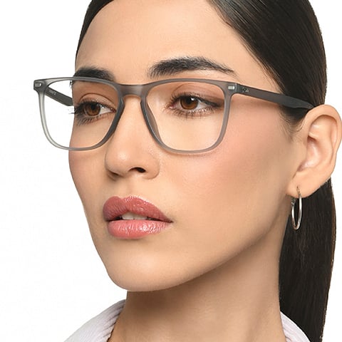 Lenskart Air Light Gray Full Rim Square left side