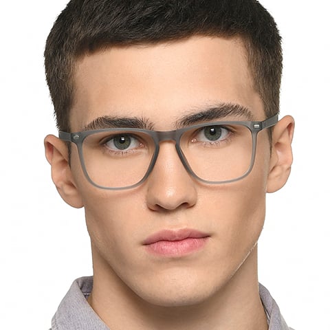 Lenskart Air Light Gray Full Rim Square left side