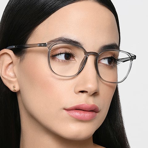 Lenskart Air Gray Transparent Full Rim Square right side