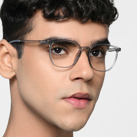Lenskart Air Gray Transparent Full Rim Square left side
