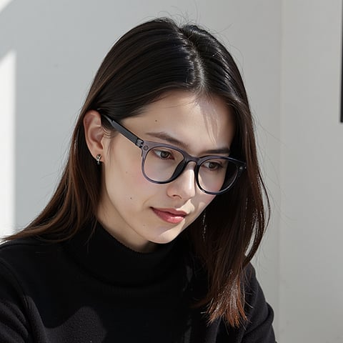 Lenskart Air Gray Transparent Full Rim Square right side