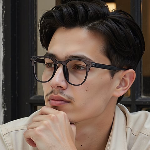 Lenskart Air Gray Transparent Full Rim Square left side