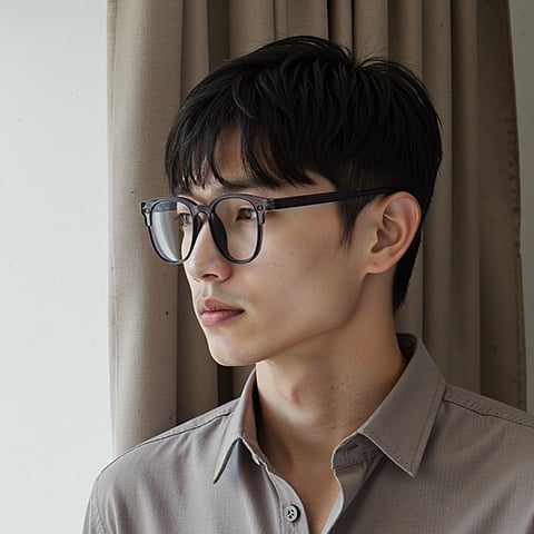 Lenskart Air Gray Transparent Full Rim Square left side