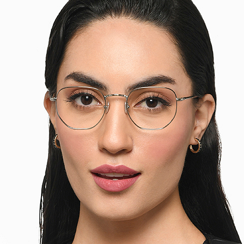 Le Petit Lunetier Silver Full Rim Geometric left side