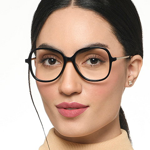Le Petit Lunetier Black Full Rim Geometric left side