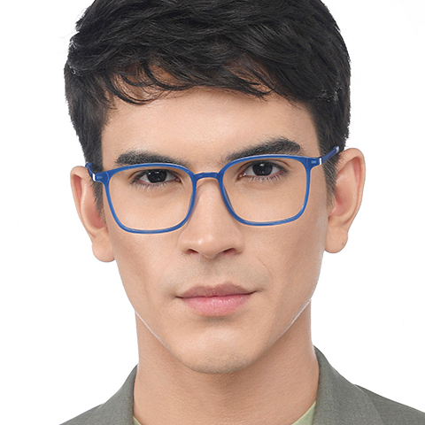 Lenskart Air Online Sky Blue Full Rim Square left side