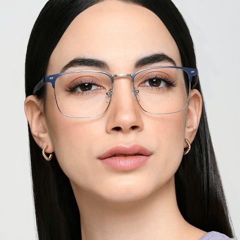 Lenskart Air Sky Blue Full Rim Square left side