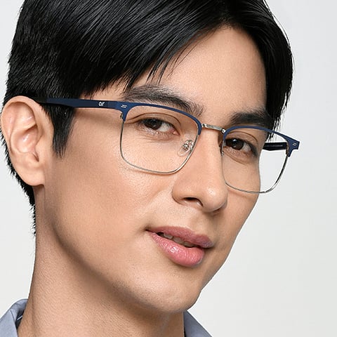 Lenskart Air Sky Blue Full Rim Square left side