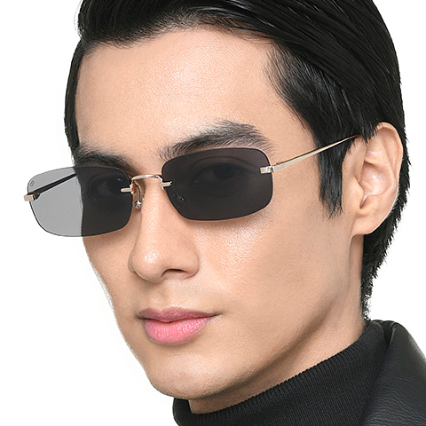 Lenskart Gold Rimless Rectangle left side