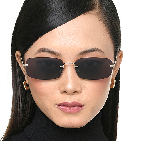 Lenskart Gold Rimless Rectangle left side