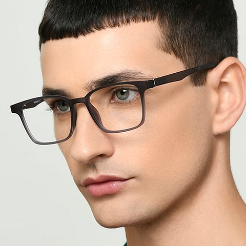 Lenskart Air Light Gray Full Rim Square left side