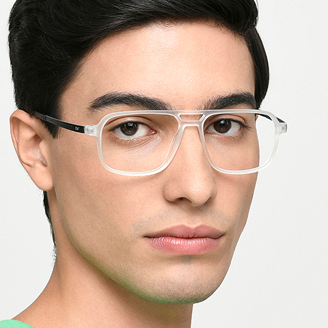 Lenskart Air Online Crystal Transparent Full Rim Aviator left side