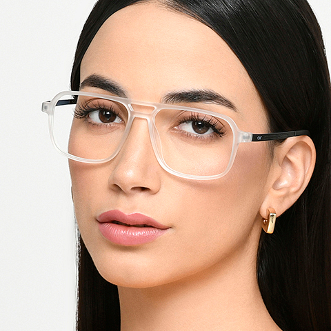 Lenskart Air Online Crystal Transparent Full Rim Aviator left side