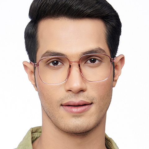 Lenskart Air Online Pink Transparent Full Rim Square right side Lenskart Air Online Pink Transparent Full Rim Square right side