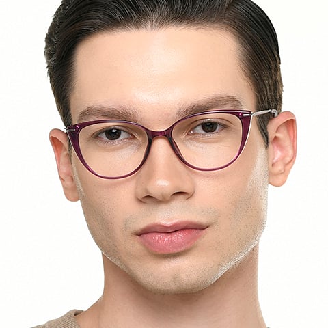 Lenskart Air Online Purple Full Rim Cat Eye right side