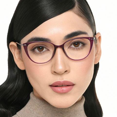 Lenskart Air Online Purple Full Rim Cat Eye right side