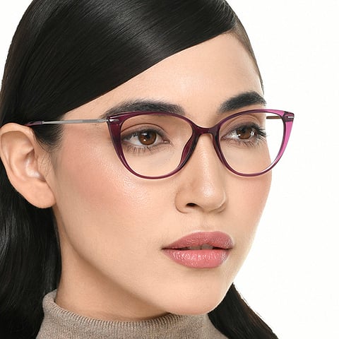 Lenskart Air Online Purple Full Rim Cat Eye left side