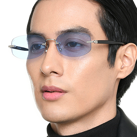 Lenskart Silver Rimless Rectangle left side