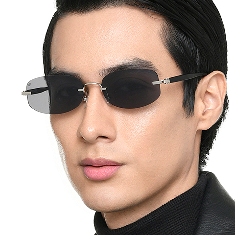 Lenskart Silver Rimless Rectangle left side