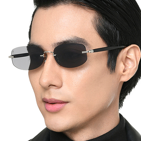 Lenskart Silver Rimless Rectangle right side