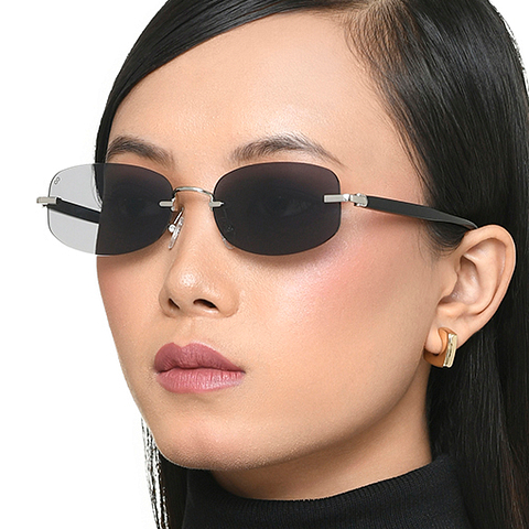 Lenskart Silver Rimless Rectangle left side