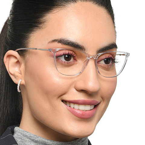 Lenskart Air Crystal Transparent Full Rim Cat Eye left side