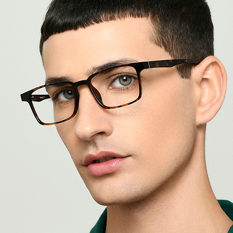 Lenskart Air Tortoise Full Rim Rectangle left side