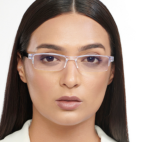 LENSKART BLU READERS Transparent Black Half Rim Rectangle LENSKART BLU READERS LR E13968 Only for 1 25 Prefitted Powers left side