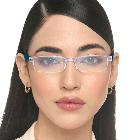 LENSKART BLU READERS Transparent Navy Blue Half Rim Rectangle LENSKART BLU READERS LR E13968 Only for 1 25 Prefitted Powers right side LENSKART BLU READERS Transparent Navy Blue Half Rim Rectangle LENSKART BLU READERS LR E13968 Only for 1 25 Prefitted Powers right side