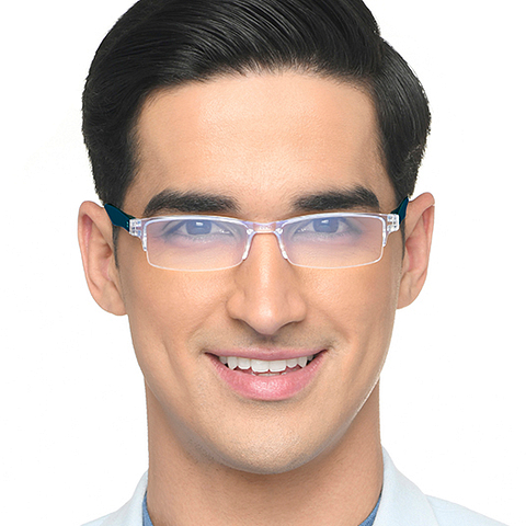 LENSKART BLU READERS Transparent Navy Blue Half Rim Rectangle LENSKART BLU READERS LR E13968 Only for 1 25 Prefitted Powers right side LENSKART BLU READERS Transparent Navy Blue Half Rim Rectangle LENSKART BLU READERS LR E13968 Only for 1 25 Prefitted Powers right side