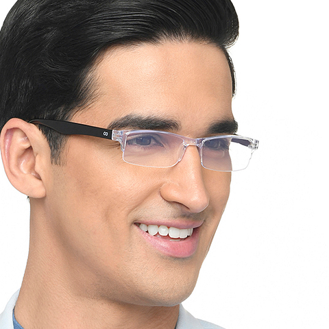 LENSKART BLU READERS Transparent Navy Blue Half Rim Rectangle LENSKART BLU READERS LR E13968 Only for 1 25 Prefitted Powers left side LENSKART BLU READERS Transparent Navy Blue Half Rim Rectangle LENSKART BLU READERS LR E13968 Only for 1 25 Prefitted Powers left side