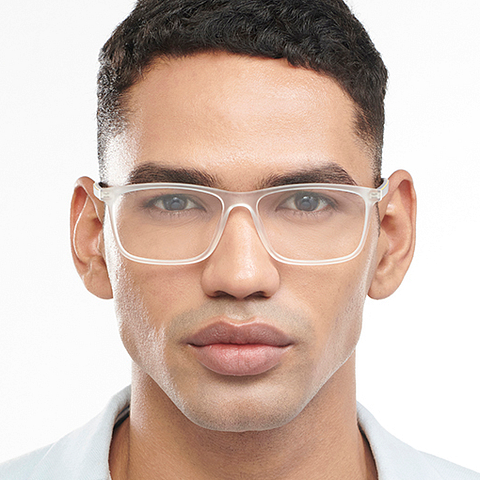 Lenskart Air Online Crystal Transparent Full Rim Square left side