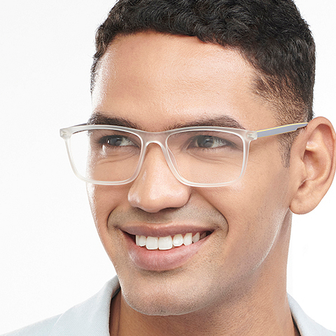 Lenskart Air Online Crystal Transparent Full Rim Square right side