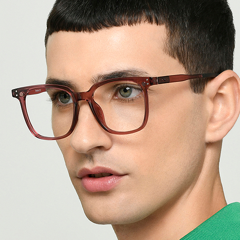 Lenskart Air Online Pink Transparent Full Rim Square left side