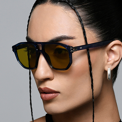 Lenskart Studio Online Blue Transparent Full Rim Geometric left side