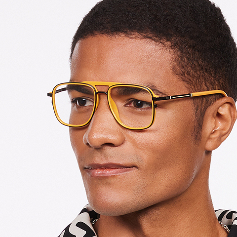Lenskart Studio Online Yellow Full Rim Square right side