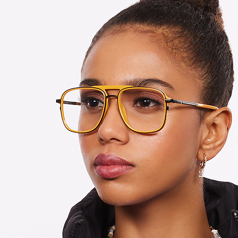 Lenskart Studio Online Yellow Full Rim Square right side