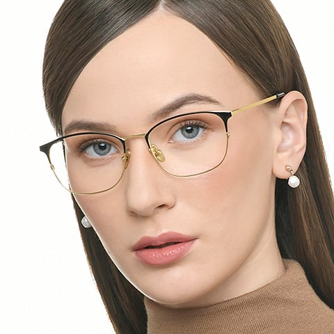 OWNDAYS Black Full Rim Square left side