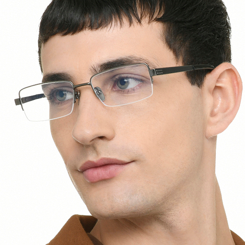OWNDAYS Mid Gunmetal Half Rim Rectangle right side OWNDAYS Mid Gunmetal Half Rim Rectangle right side