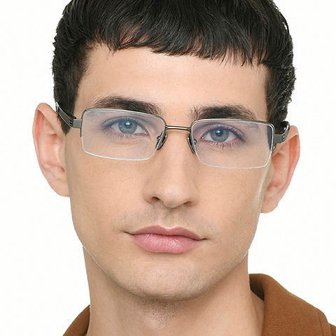 OWNDAYS Mid Gunmetal Half Rim Rectangle left side OWNDAYS Mid Gunmetal Half Rim Rectangle left side