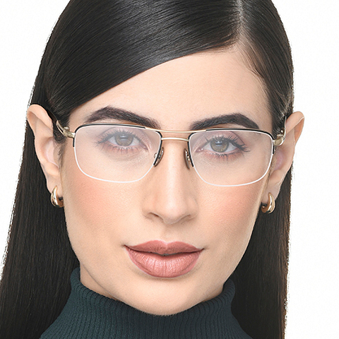 OWNDAYS Black Half Rim Rectangle right side