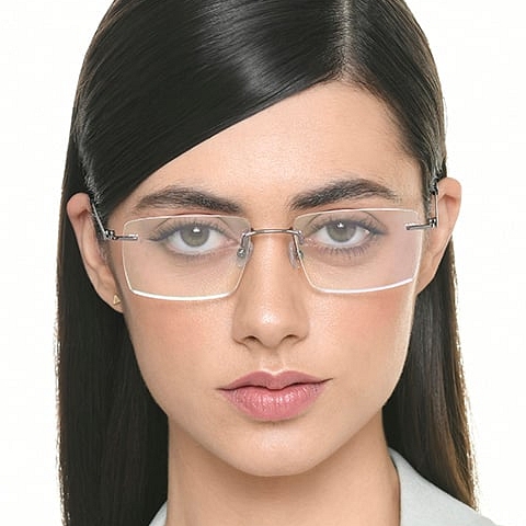 OWNDAYS Silver Rimless Rectangle right side OWNDAYS Silver Rimless Rectangle right side